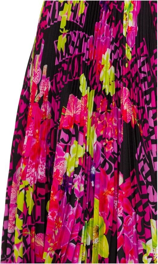 Versace Geplooide Orchideeënprint Mini Rok Multicolor Dames - Foto 9