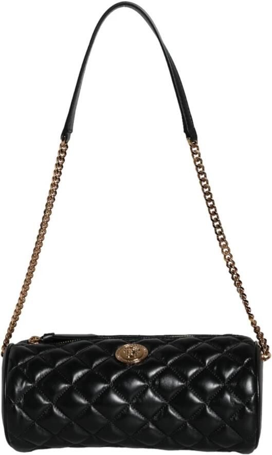 Versace Gewatteerde leren crossbody schoudertas Black Dames - Foto 6