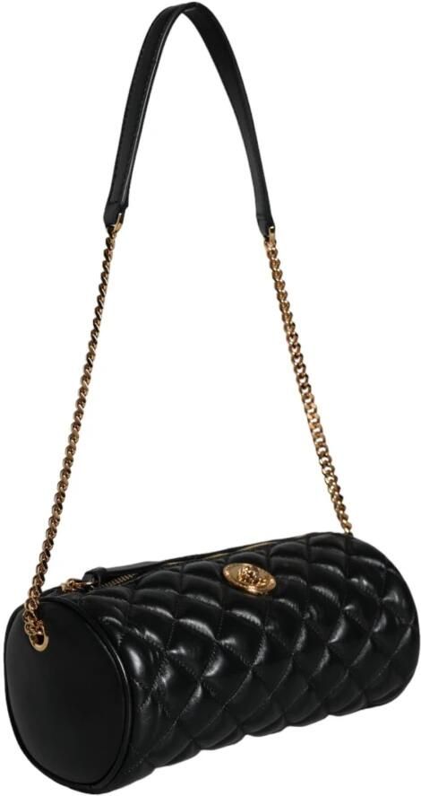 Versace Gewatteerde leren crossbody schoudertas Black Dames - Foto 5