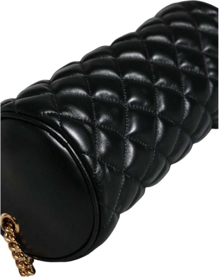 Versace Gewatteerde leren crossbody schoudertas Black Dames