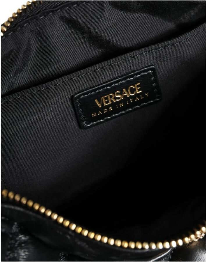 Versace Gewatteerde leren crossbody schoudertas Black Dames - Foto 2