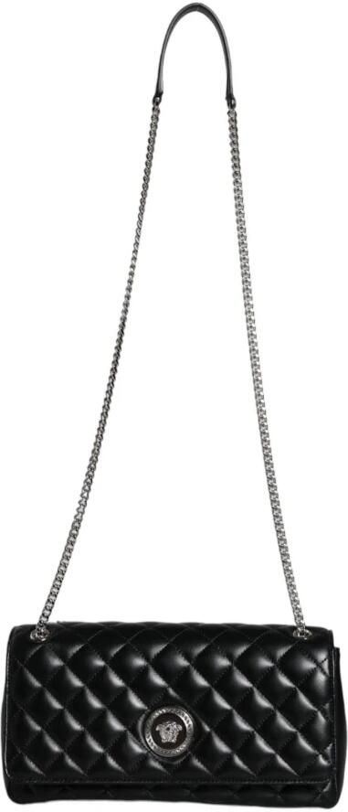 Versace Gewatteerde leren crossbody schoudertas Black Dames - Foto 2