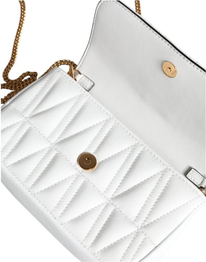 Versace Gewatteerde Leren Crossbody Tas met Verstelbare Band White Dames