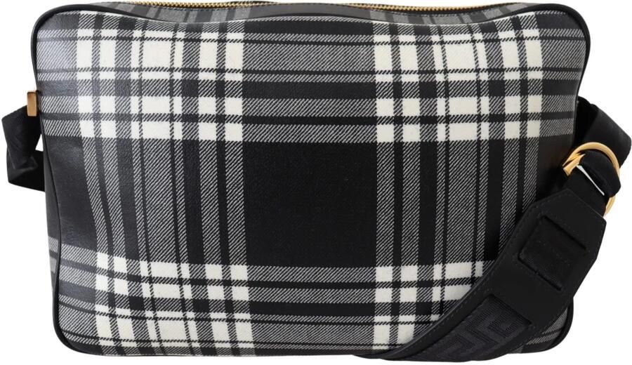 Versace Grijze Stoffen & Leren Crossbody Tas Gray Dames - Foto 3