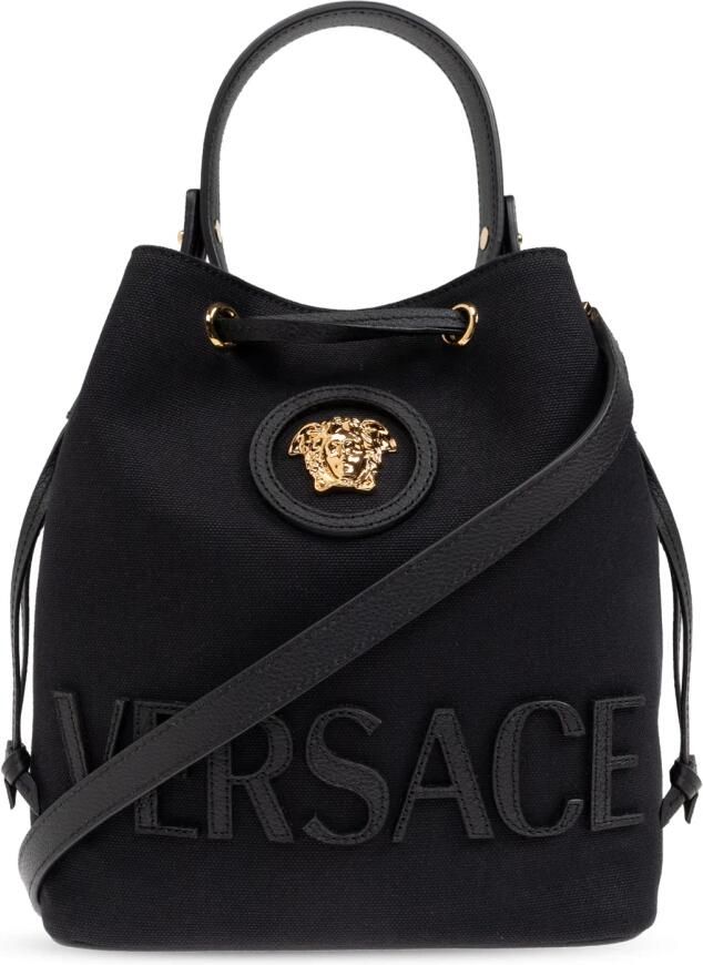 Versace Medusa Bucket Bag met Trekkoordsluiting Black Dames - Foto 9