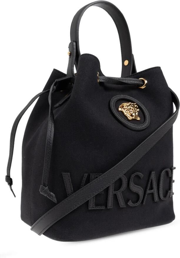 Versace Medusa Bucket Bag met Trekkoordsluiting Black Dames - Foto 5