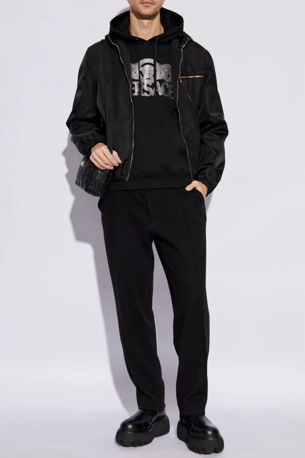 Versace Capuchonjas met ritssluiting en verstelbare zoom Black Heren - Foto 7