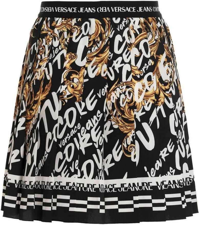 Versace Jeans Couture Zwarte Crepe Rok Black Dames - Foto 2