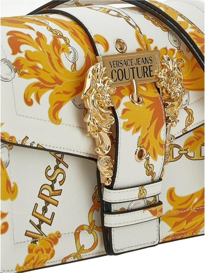 Versace Jeans Couture Witte Cross Body Tas met Fantasie Sluiting Multicolor Dames