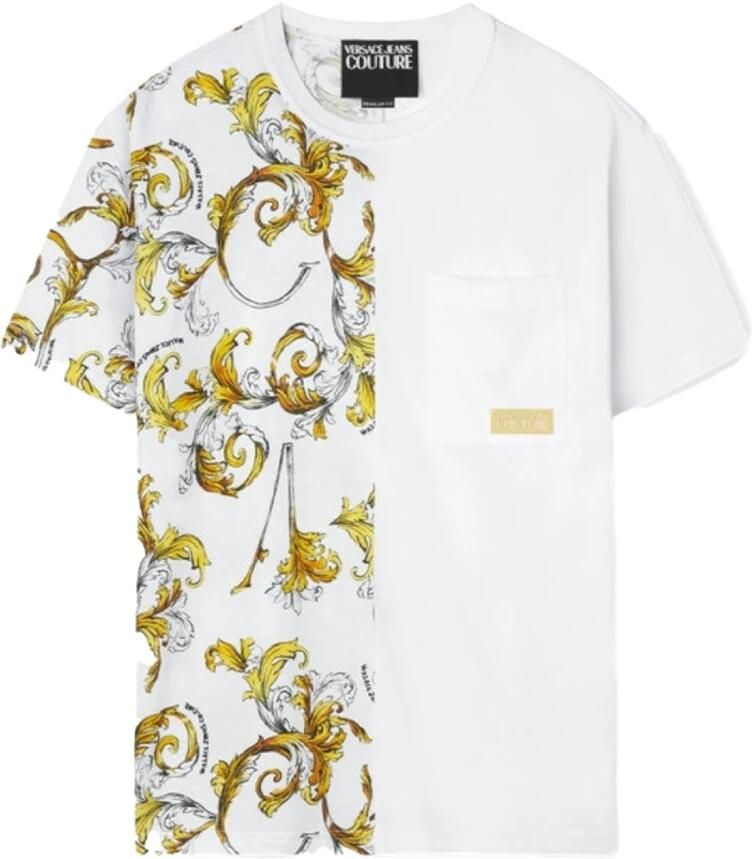 Versace Jeans Couture Bloemenprint Katoenen T-shirt White Heren