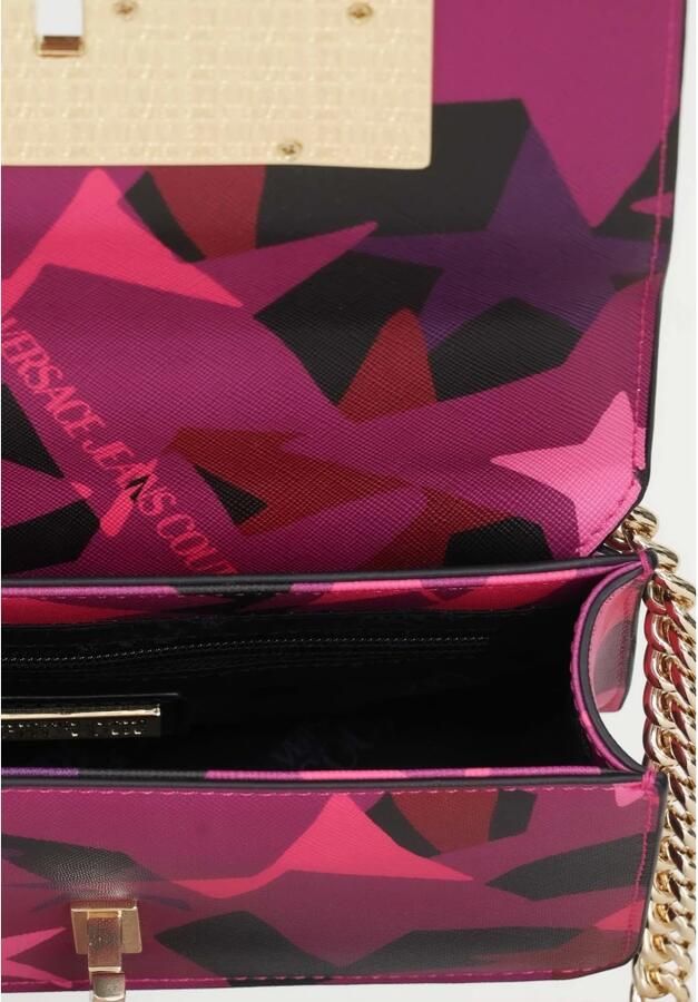 Versace Jeans Couture Donkerroze Crossbody Tas met Sterrenprint en Gouden Logo Pink Dames