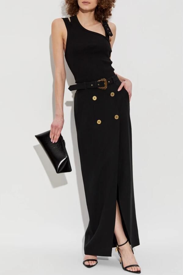 Versace Jeans Couture Geribbelde tanktop Black Dames - Foto 2