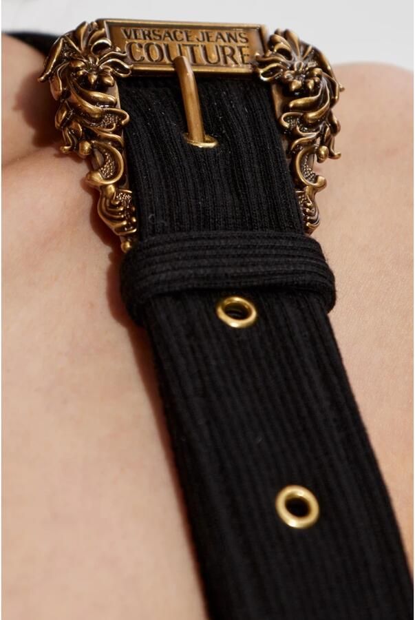 Versace Jeans Couture Geribbelde tanktop Black Dames