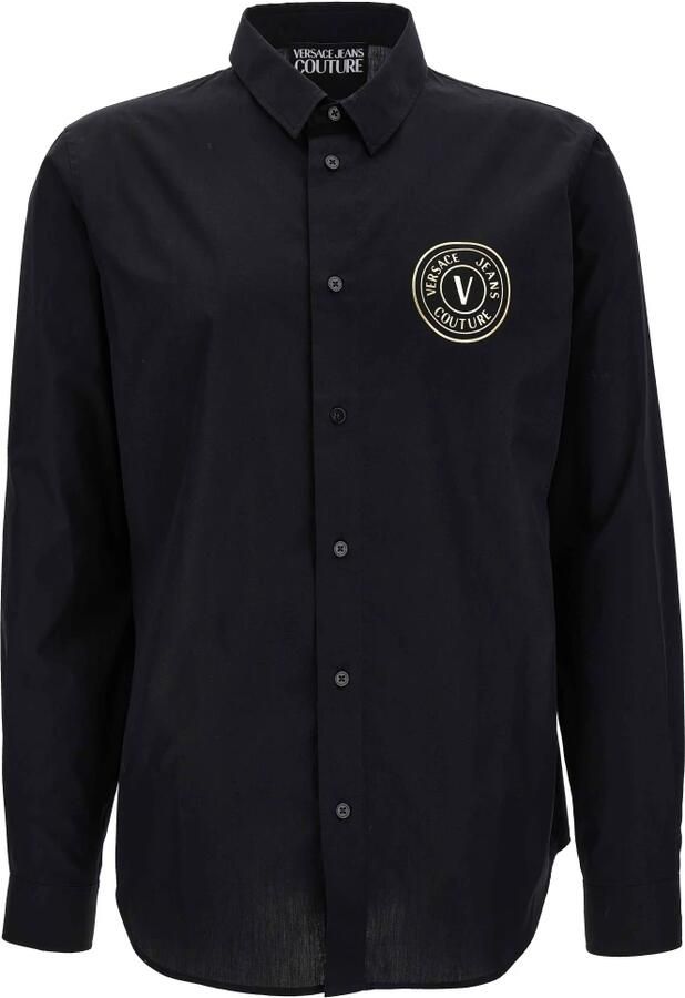 Versace Jeans Couture Zwarte Logo Overhemd met Knoopsluiting Black Heren - Foto 2
