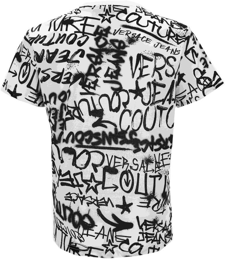 Versace Jeans Couture Witte T-shirts en Polos met Contrasterende Letters White Heren - Foto 2