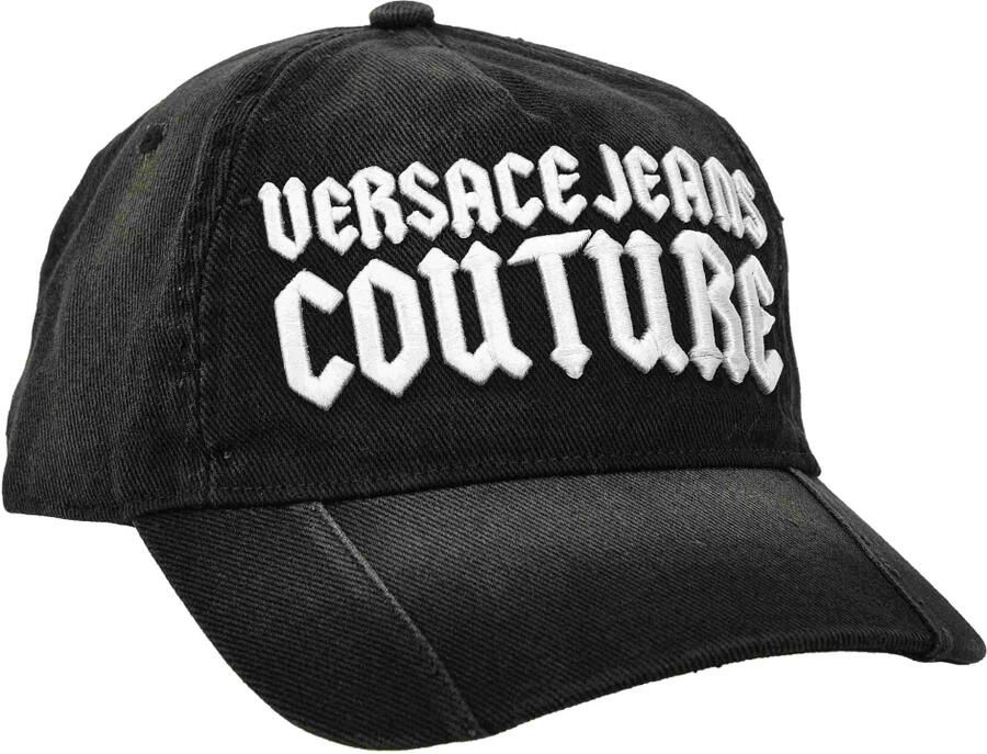 Versace Jeans Couture Gotische geborduurde klep hoed Black Unisex