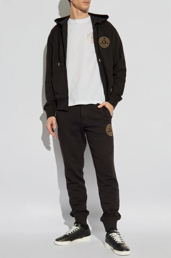 Versace Jeans Couture Logo Joggingbroek Zwart Rechte Pasvorm Black Heren - Foto 2