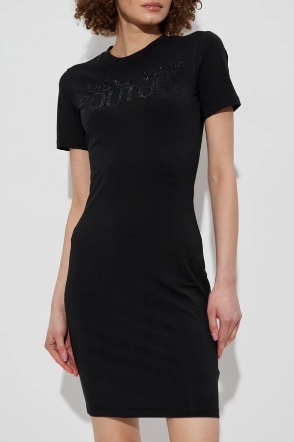 Versace Jeans Couture Jurk met glinsterende applicaties Black Dames - Foto 3