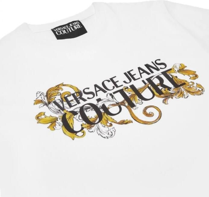 Versace Jeans Couture Wit Katoenen Logo T-shirt White Heren
