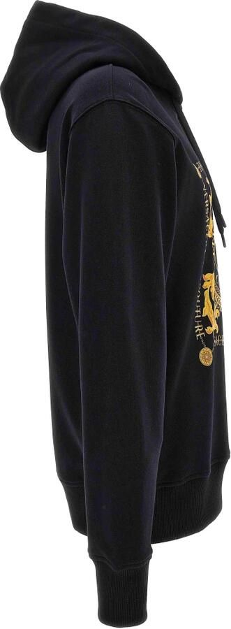 Versace Jeans Couture Hoodie met lange mouwen en V-Emblem Chain Design Black Heren