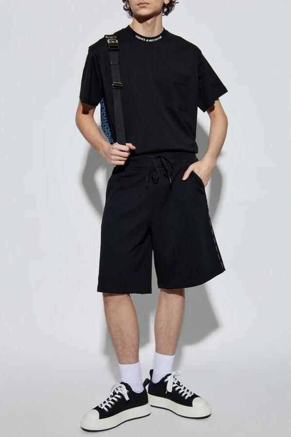 Versace Jeans Couture Zwart Katoenen T-shirt met Logozak Black Heren - Foto 5