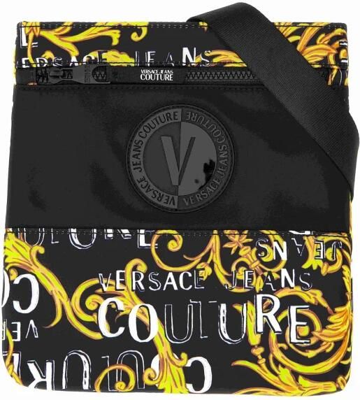 Versace Jeans Couture Zwarte Barok Print Heren Schoudertas Black Heren - Foto 4