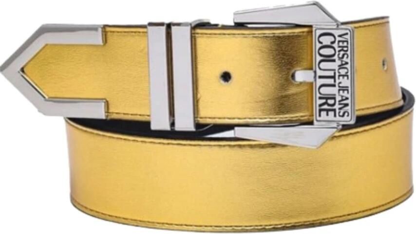 Versace Jeans Couture Metalized PU Damesriem Yellow Dames