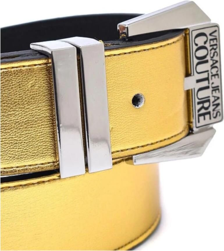 Versace Jeans Couture Metalized PU Damesriem Yellow Dames - Foto 2