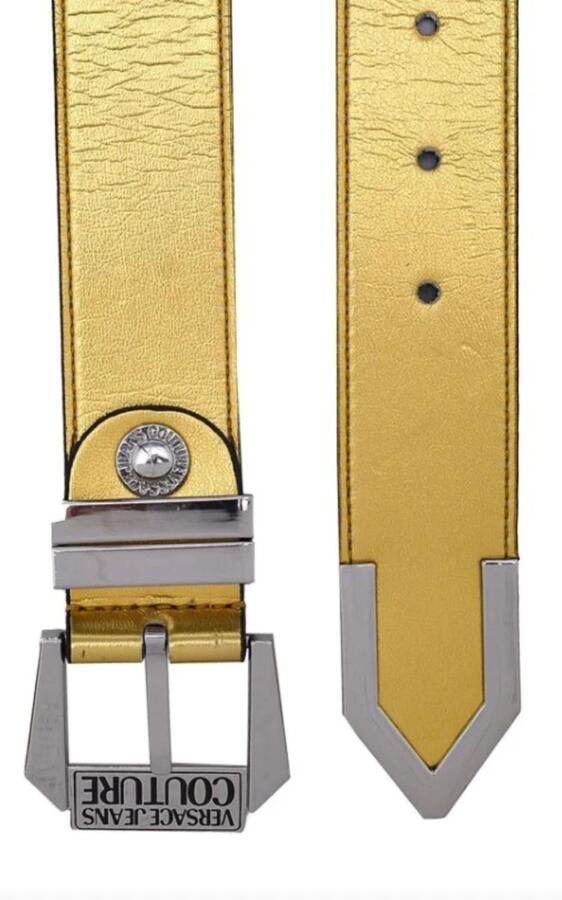 Versace Jeans Couture Metalized PU Damesriem Yellow Dames - Foto 3