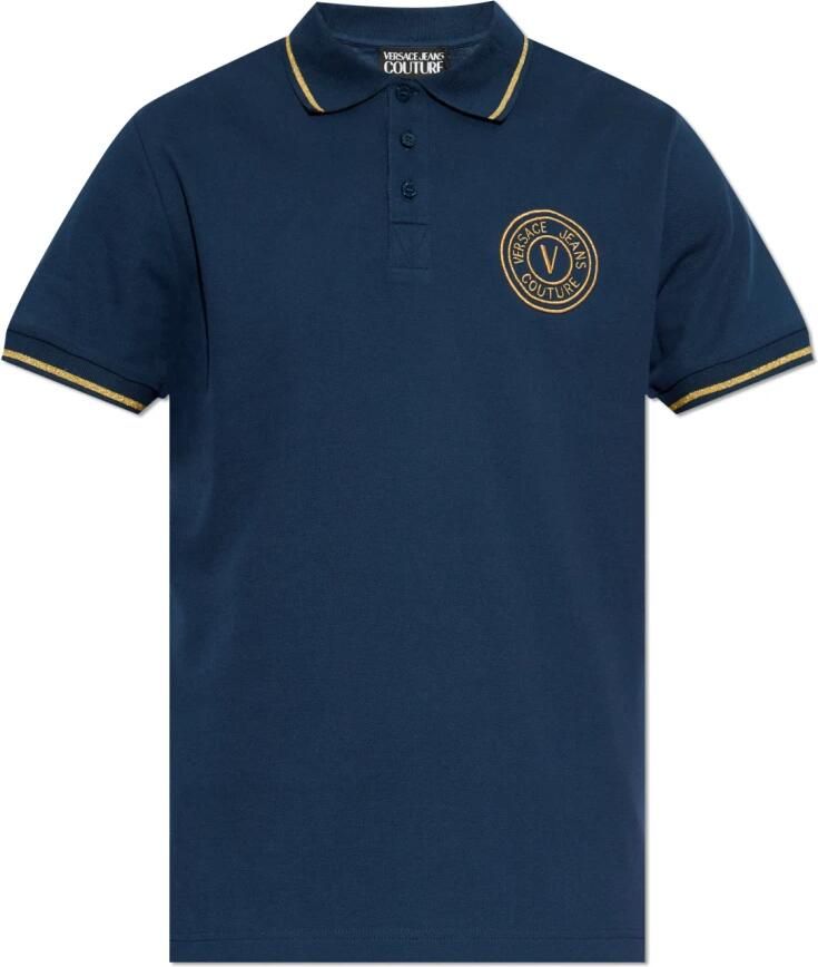 Versace Jeans Couture Polo met geborduurd logo Blue Heren - Foto 5