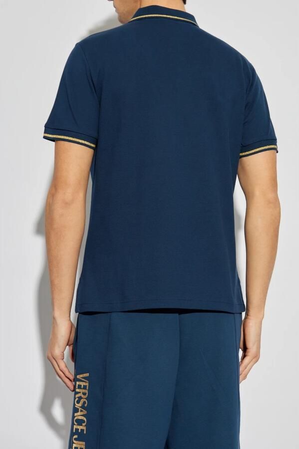Versace Jeans Couture Polo met geborduurd logo Blue Heren - Foto 4