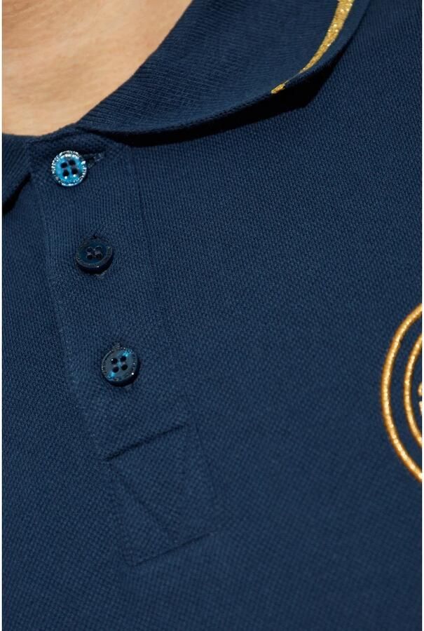 Versace Jeans Couture Polo met geborduurd logo Blue Heren
