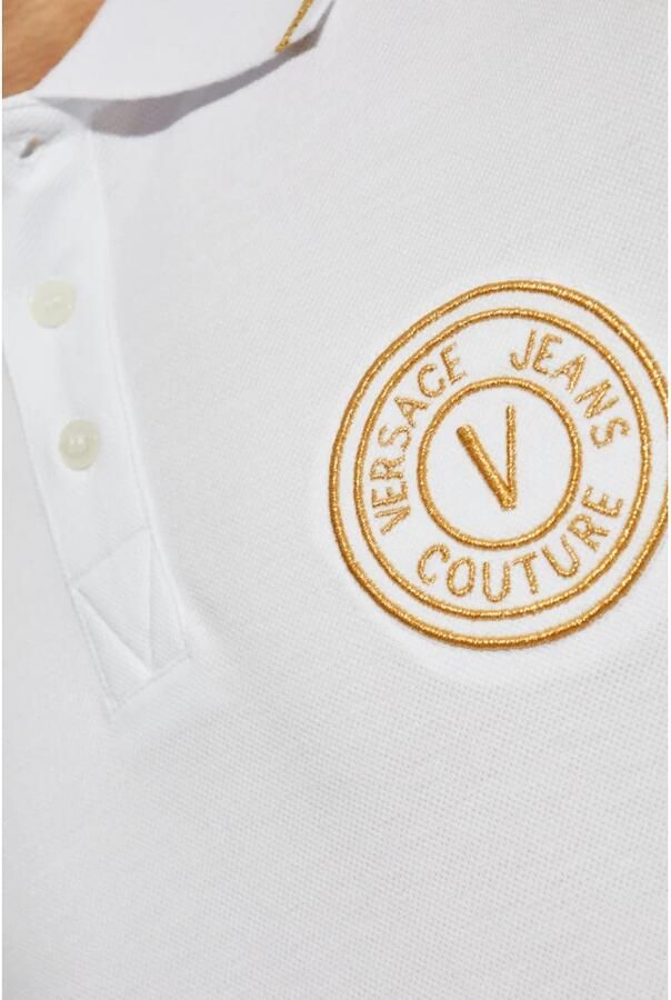 Versace Jeans Couture Polo met geborduurd logo White Heren