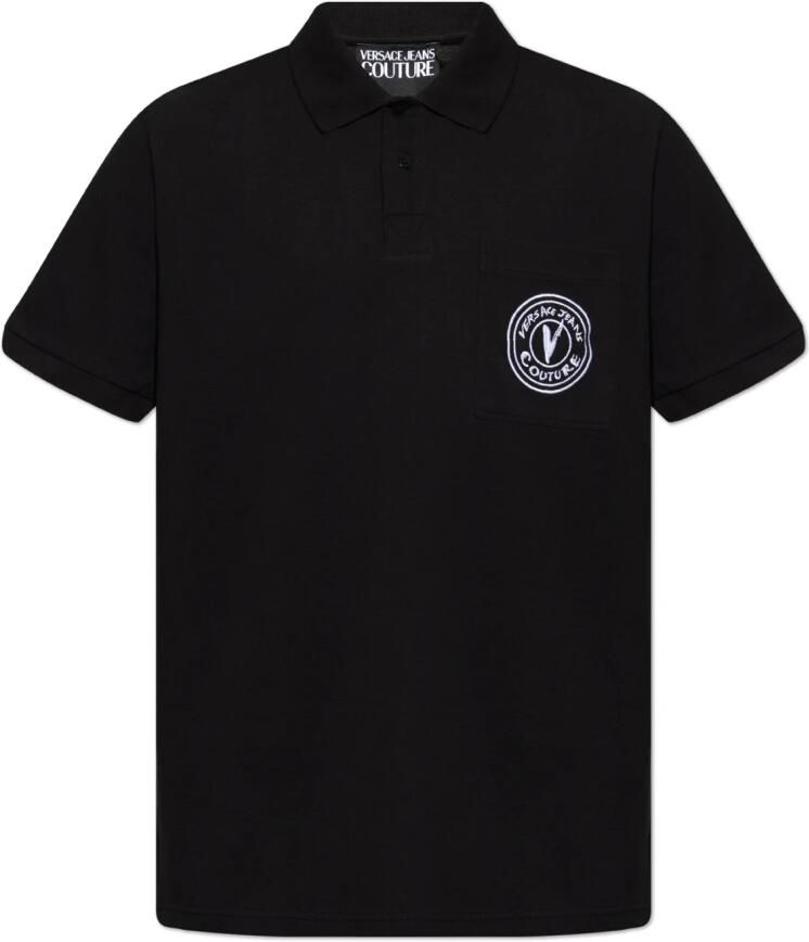 Versace Jeans Couture Zwart Logo Polo Shirt Black Heren - Foto 5
