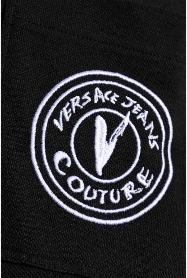Versace Jeans Couture Zwart Logo Polo Shirt Black Heren