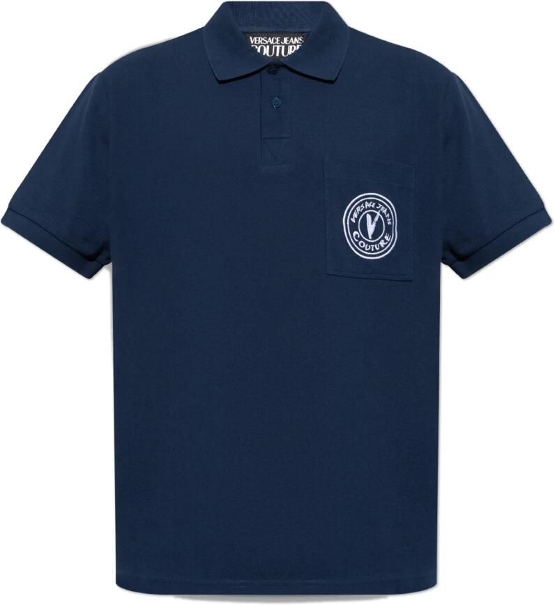 Versace Jeans Couture Blauw Logo Polo Shirt Blue Heren - Foto 5