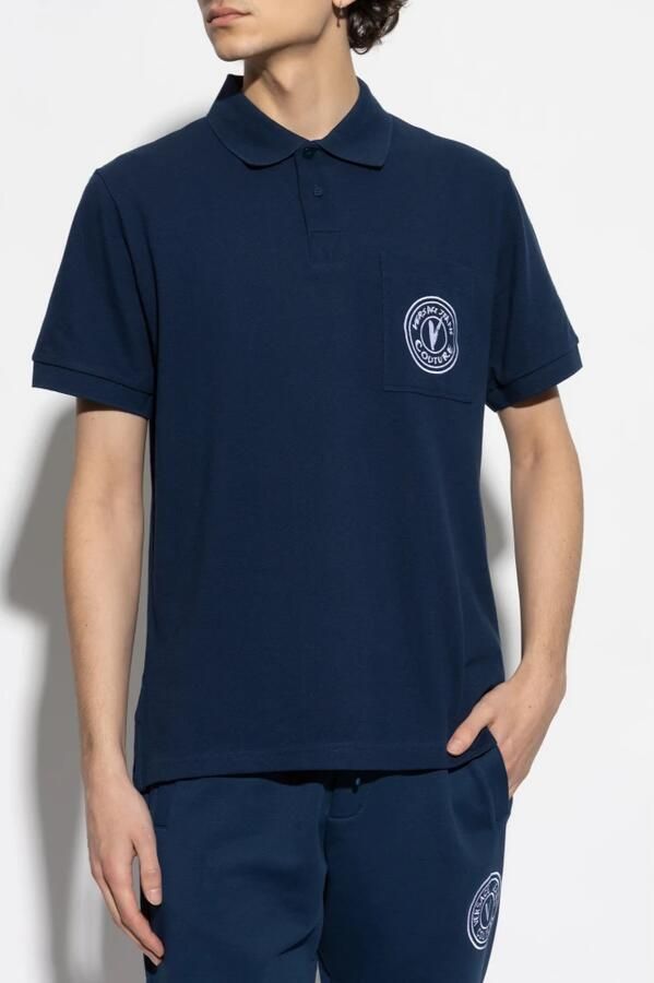 Versace Jeans Couture Blauw Logo Polo Shirt Blue Heren - Foto 3