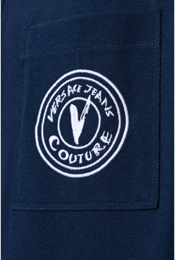 Versace Jeans Couture Blauw Logo Polo Shirt Blue Heren
