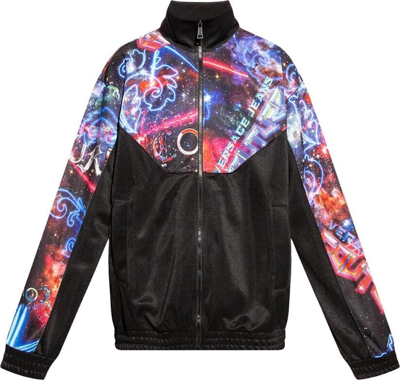 Versace Jeans Couture Ruimte Motief Track Jacket Black Heren