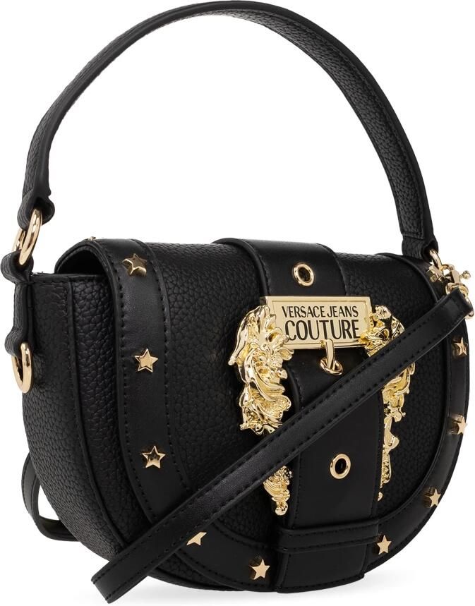 Versace Jeans Couture Zwarte imitatieleren handtas met goudkleurige barokgesp Black Dames - Foto 4