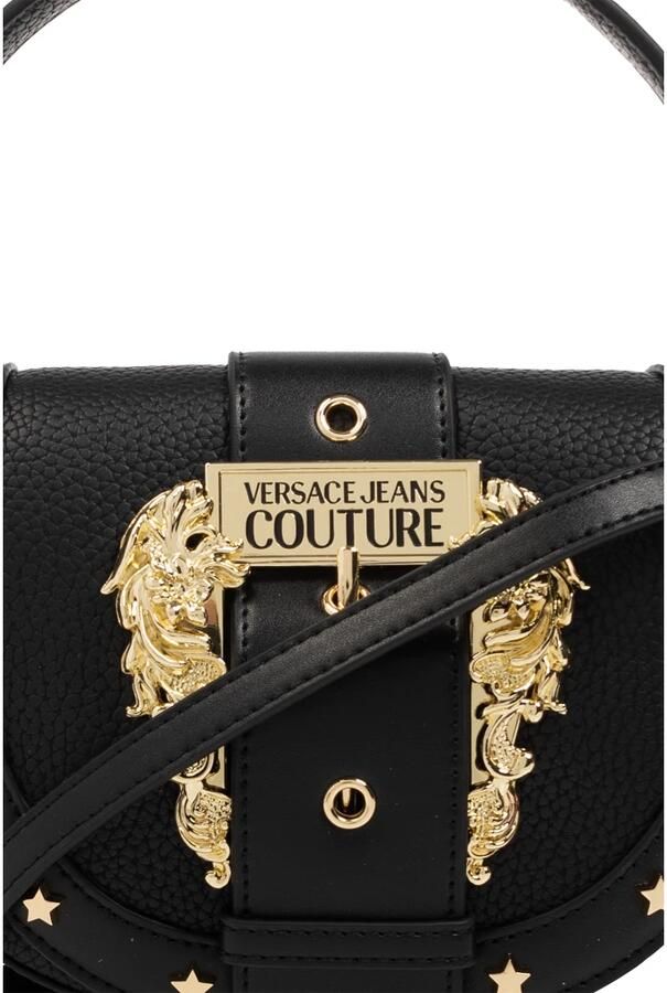 Versace Jeans Couture Zwarte imitatieleren handtas met goudkleurige barokgesp Black Dames - Foto 6