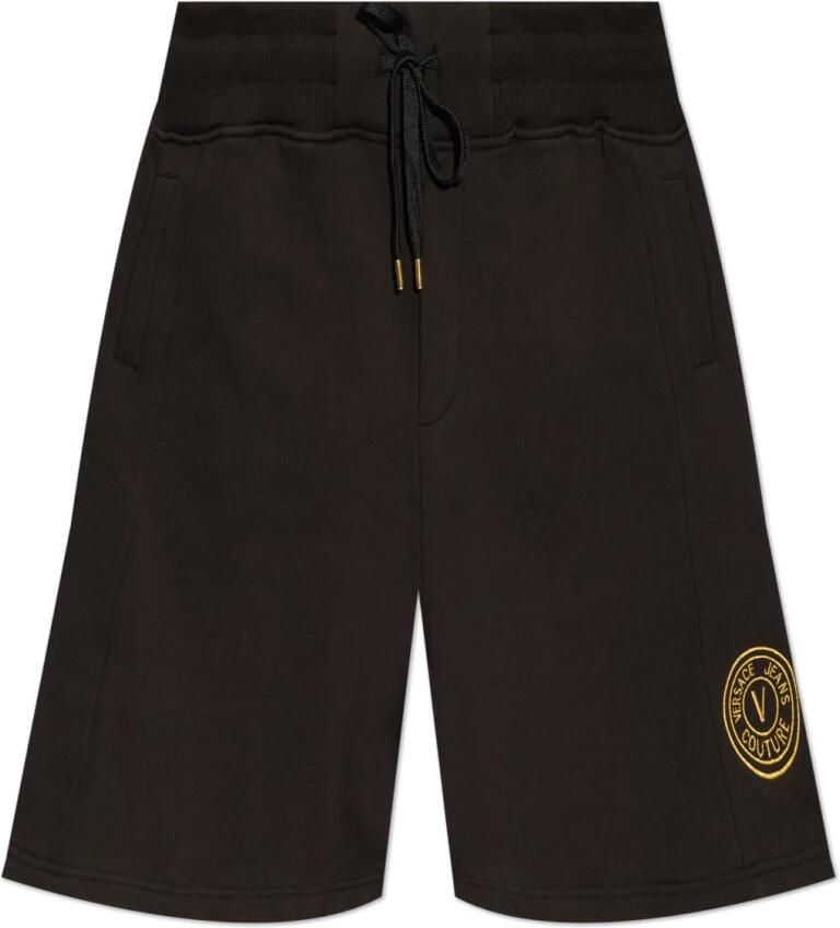 Versace Jeans Couture Shorts met geborduurd logo Black Heren