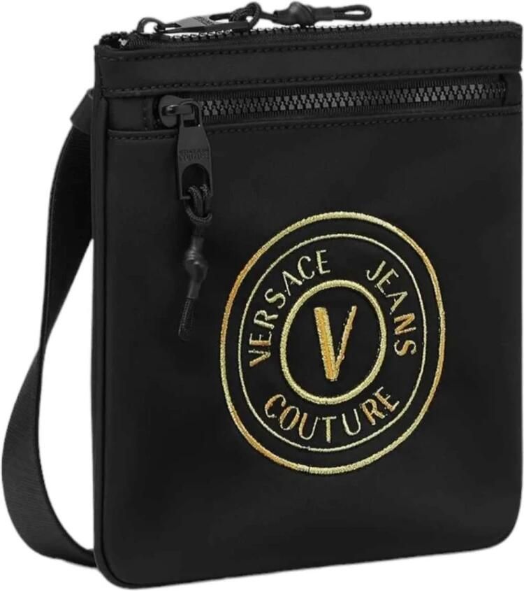 Versace Jeans Couture Stijlvolle Leren Tas Black Dames