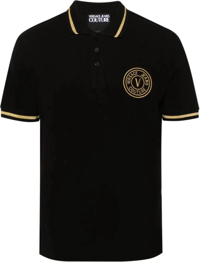 Versace Jeans Couture Witte T-shirts en Polos van Katoen Piquet White Heren