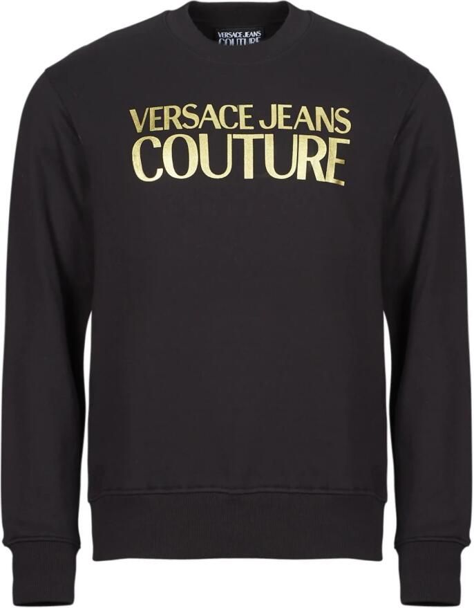 Versace Jeans Couture Zwarte Katoenen Trui met Logodetail Black Heren
