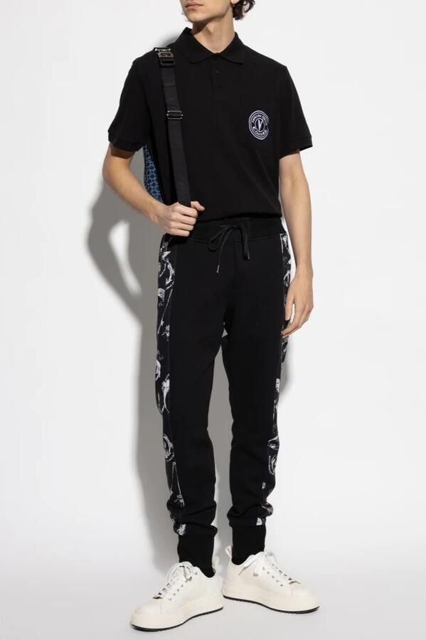 Versace Jeans Couture Zwart Logo Polo Shirt Black Heren - Foto 2