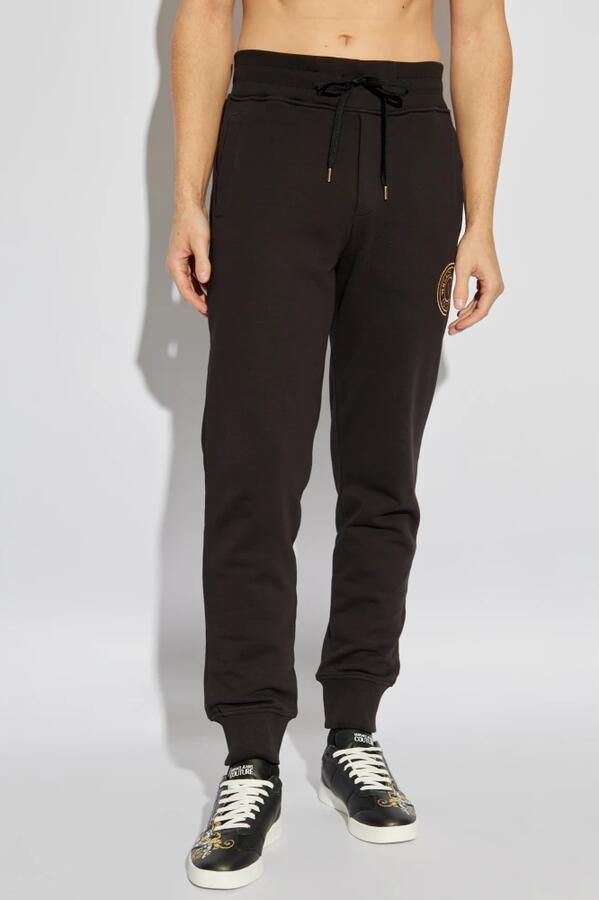 Versace Jeans Couture Logo Joggingbroek Zwart Rechte Pasvorm Black Heren - Foto 3