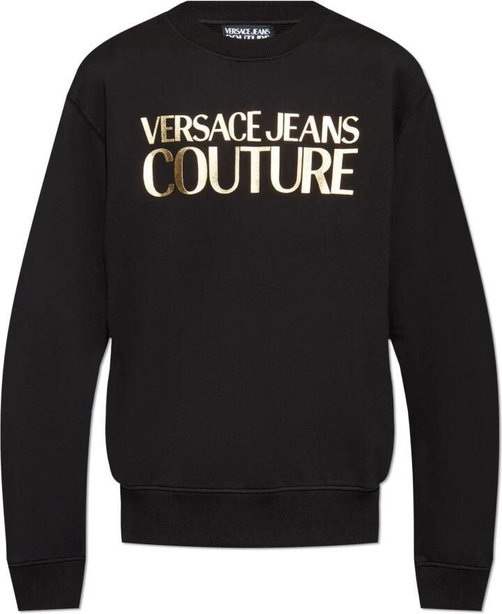 Versace Jeans Couture Zwarte Katoenen Trui met Logodetail Black Heren - Foto 5