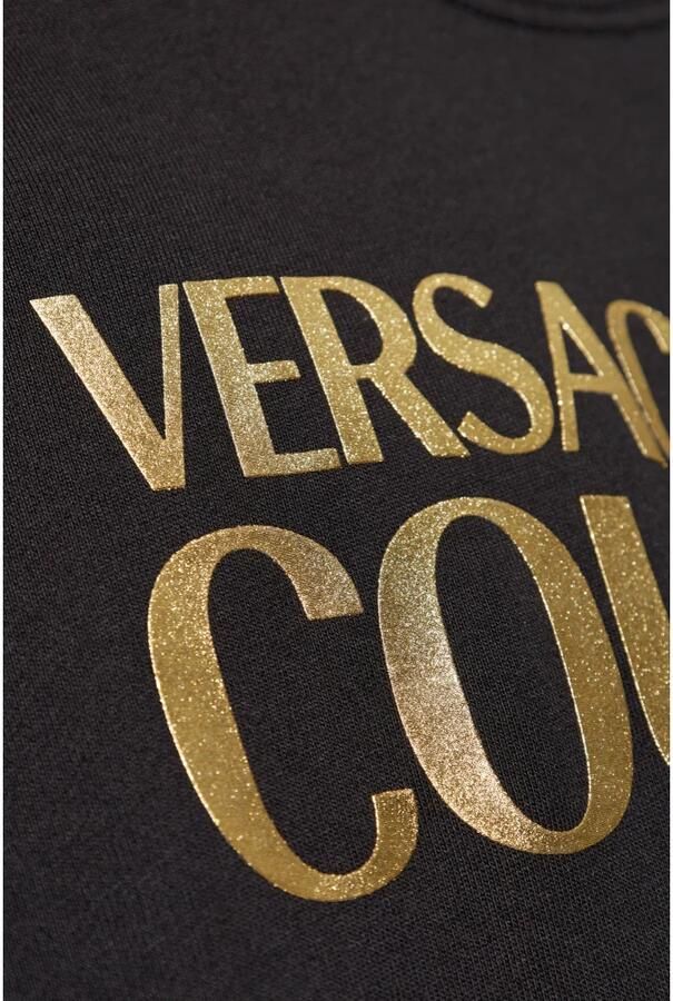 Versace Jeans Couture Zwarte Katoenen Trui met Logodetail Black Heren
