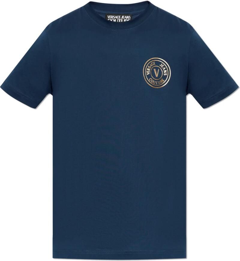 Versace Jeans Couture T-shirt met bedrukt logo Blue Heren - Foto 5